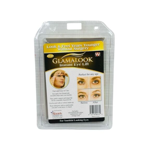 As Seen On TV! GLAMALOOK Instant Eye Lift Strips - 60 Strips & Storage Case - Picture 2 of 2